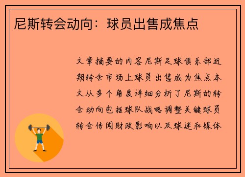 尼斯转会动向：球员出售成焦点